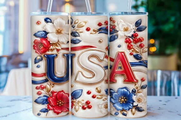 Download 3D Inflated USA Patriotic Tumbler Wrap - Premium Resources