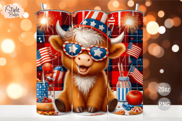 Download 4th of July Patriotic Highland Cow Wrap - Highland cow wrap Collection