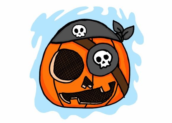 Download Halloween Pumpkin Head Pirates Cartoon - Premium Resources