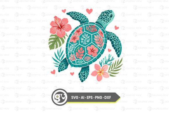 Download Floral Sea Turtle Summer Design - Summer design Collection