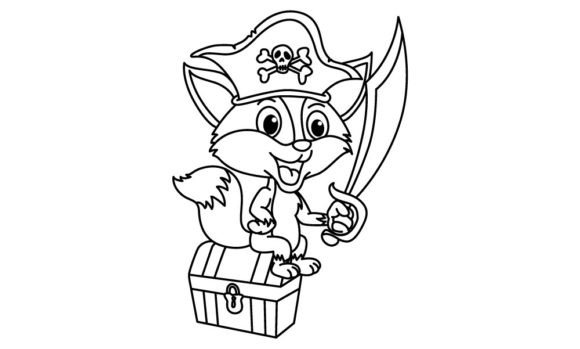 Download Funny Fox Pirates Cartoon Coloring Page - Premium Resources